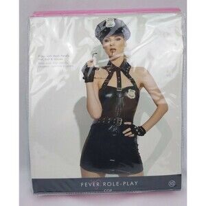 Cop Police Costume Womens XS 2-4 Halloween Fancy Dress Role Play Sexy Wet Look